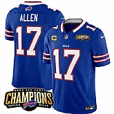 Men & Women & Youth Buffalo Bills #17 Josh Allen Blue 2023 F.U.S.E. AFC East Champions With 4-star C Ptach Stitched Jersey,baseball caps,new era cap wholesale,wholesale hats